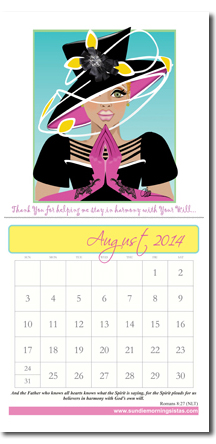 inside Fabulous Sunday Hats calendar